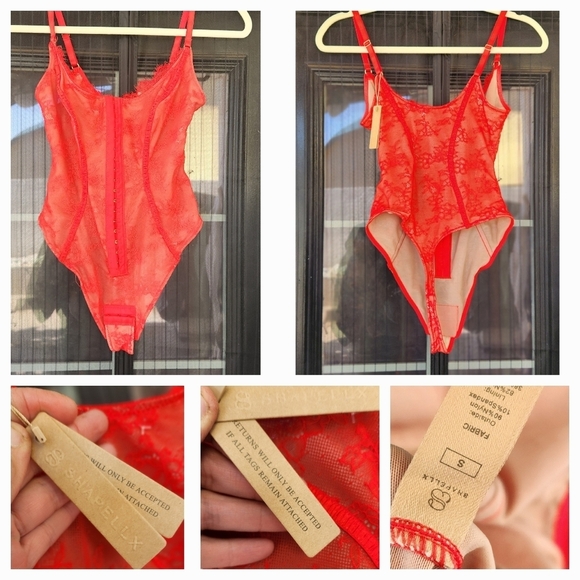 Elegant Red Lace Bodysuit By Shapellx - Picture 2 of 3
